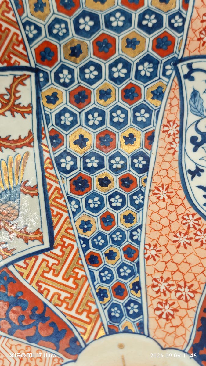 Grande Piatto Imari Giapponese da Parata in porcellana -photo-3