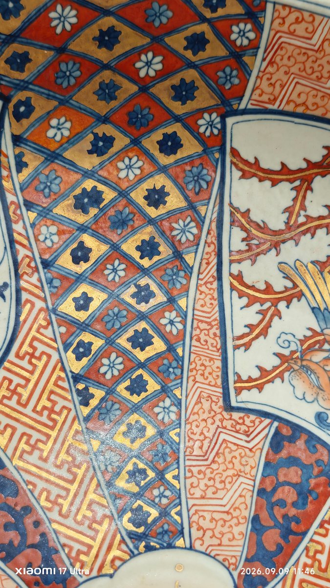 Grande Piatto Imari Giapponese da Parata in porcellana -photo-4