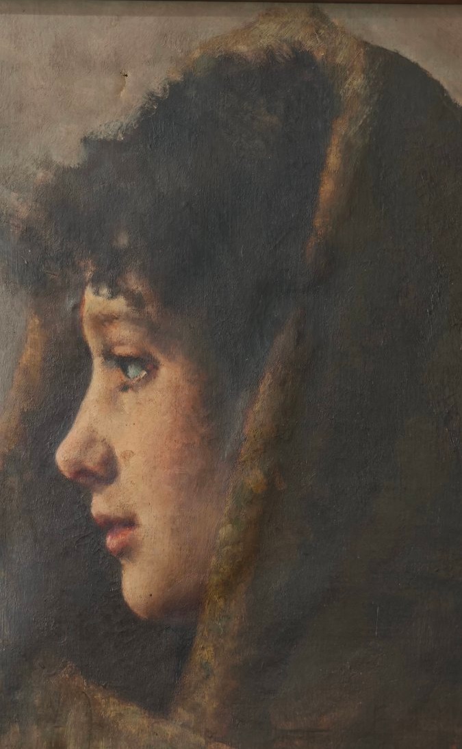 Antico ritratto femminile di Pio Sanquirico del XIX secolo -photo-5