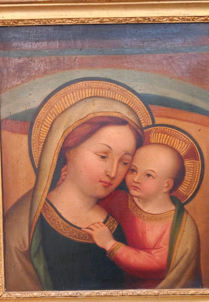 Dipinto antico XIX Secolo, Madonna del Buon Consiglio di Genazzano-photo-3