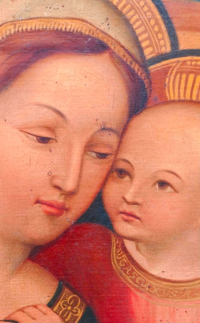 Dipinto antico XIX Secolo, Madonna del Buon Consiglio di Genazzano-photo-4