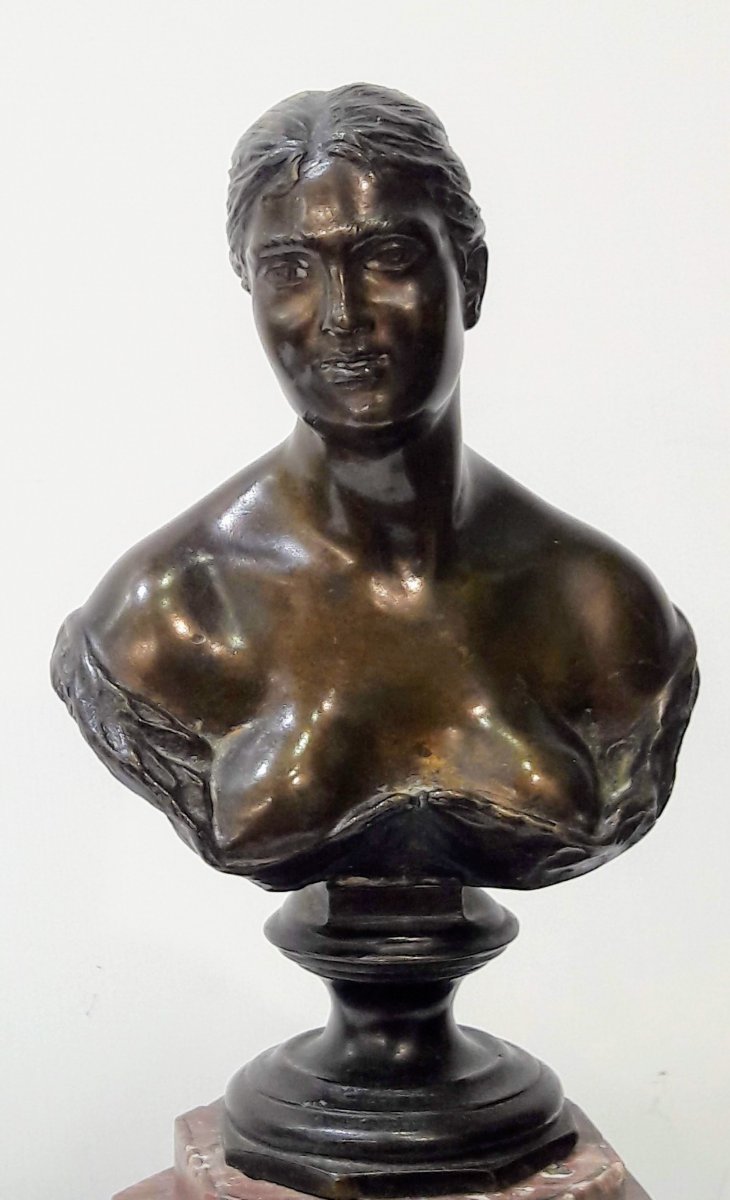 Sculpture de femme en bronze "Gemito"-photo-2