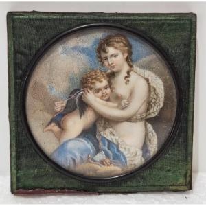 Miniatura raffigurante Venere e Amore del XIX secolo 