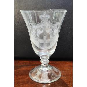 Bicchiere in cristallo della reale Famiglia Savoia 