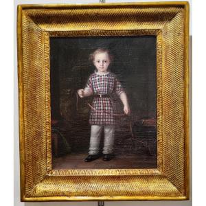 Antico ritratto di bambino del XIX secolo