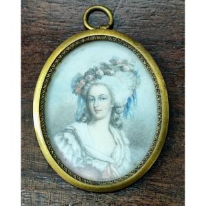 Ritratto in miniatura della principessa Savoia -Carignano del XIX secolo 