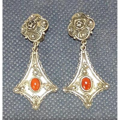 Boucles d'Oreilles Avec Cornaline