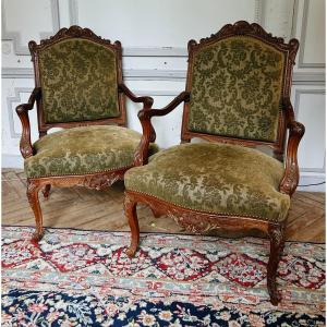 Pair Of Louis XV Style Armchairs With Frame