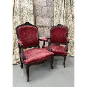 Pair Of Louis XV Style Armchairs