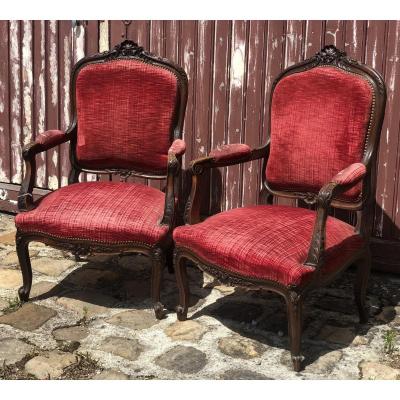 Pair Of Louis XV Style Armchairs