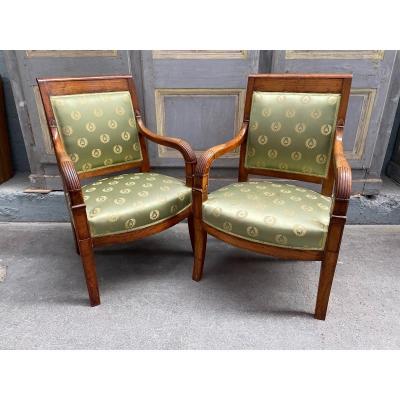 Paire De Fauteuils époque Restauration