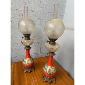 Pair Of Oil Lamps