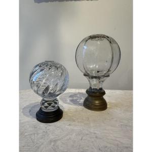 2 Glass Stair Balls 