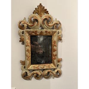Small Wooden Mirror, Rococo Style, Bavaria 