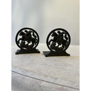 Pair Of Art Deco Bronze Bookends