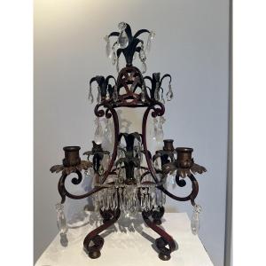 Rock Crystal And Glass Candelabra Attributed To Baguès