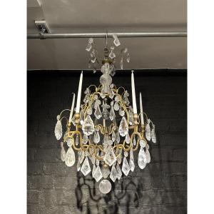 Rock Crystal Cage Chandelier XIXe