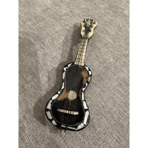 Miniature Guitar Made Of Tortoiseshell And Bone