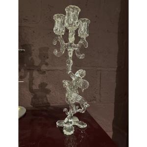 Murano Glass Candelabra, Putti