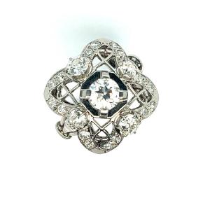 French Diamond Ring In Platinum