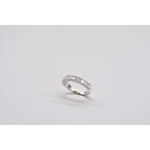 Engagement Ring White Gold Surmounted Diamonds 