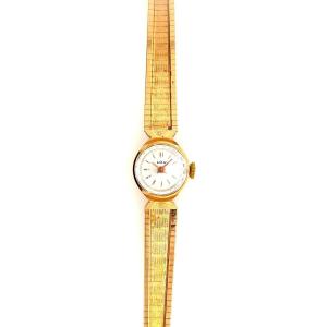 Lov Vintage Women Watch Off White Dial Yellow Gold 18 Karat