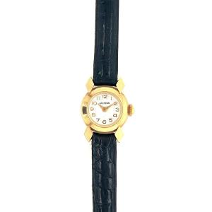 Ultra Vintage Women Watch Off White Dial Yellow Gold Case 18 Karat