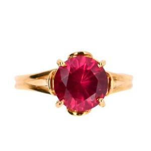 Gold Ring With Rubellite Solitaire