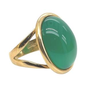 18-karat Gold And Green Agathe Ring