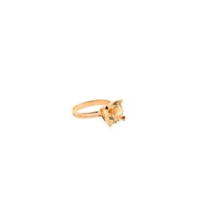 Ring Adorned With A Brilliant Cut Citrine 18 Carat Gold