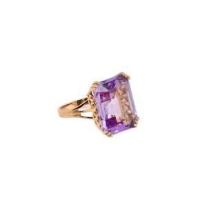 Ring Adorned With An Emerald Cut Ametrine 18 Carat Gold