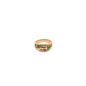 Antique 18-karat Gold Ring Adorned With Precious Stones