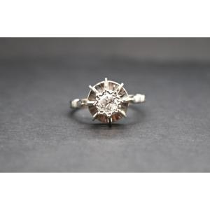 Solitaire Ring With 0.30 Carat Diamonds In 18 Carat White Gold