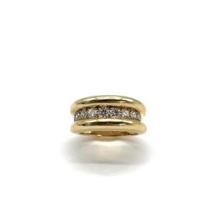 Vintage Yellow Gold Ring Mount Set With Diamonds