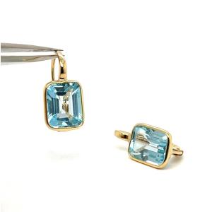 Yellow Gold And Natural Quartz Earrings