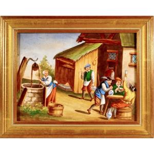 Porcelain Plate After Teniers - Ep. 19th