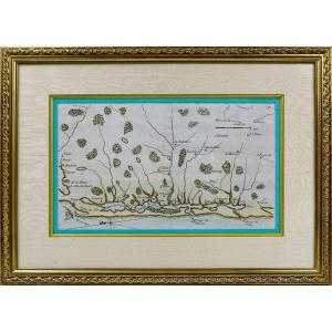 Rare Engraving Marine Map Of The Arcachon Basin - No. 42 - Ep. 18th