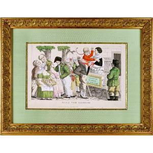 Large Engraving Go See Bobèche - Spectacle Of The World In Miniature - Ep. Empire