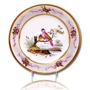 Beautiful Paris Porcelain Plate - Attributed To The Atelier De Halley - Ep. Consulate / Empire