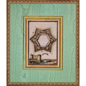 Engraving - Plan Of The Bastille (rare) - Paris - Ep. 2nd Half 17th Century (1672)