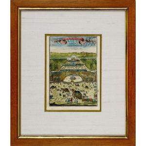 Engraving - Versailles - View Of The Castle Side Façade – Ep. 2nd Half 17th Century (1672)