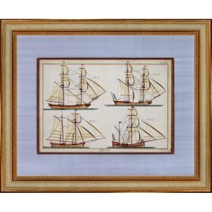 Engraving - Large Marine - Ships / Vessels (boats) - Ep. 18th