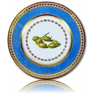 Paris Porcelain Plate - Dagoty - Manufacture Of The Duchess Of Angoulême - Early Ep.