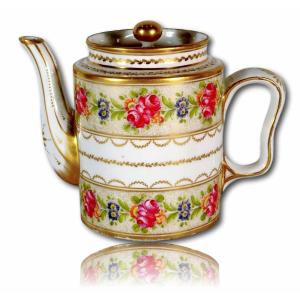 Paris Porcelain Teapot / Coffee Pot And Lid - 18th Century