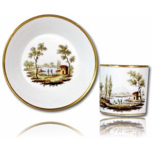 Paris Porcelain Cup And Saucer - De Nast Manufactory - 18th Century