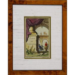 Engraving - Cavalry School - 18th Century (circa 1735)