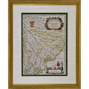 Engraving - Map Of The Principality Of Bearn (south West) By J. Blaeu - Ep. 17th Century (circa 1640)