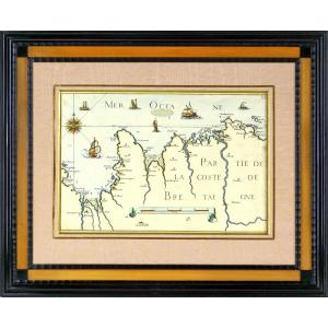 Engraving - Sea Chart From Cancale To The Poterieu Islands - The Bay Of Saint Malo - 18th Century