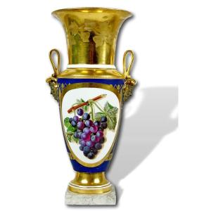 Large Paris Porcelain Vase - Dagoty Manufacture - Empire Period