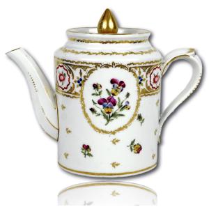 "litron" Jug And Its Lid In Paris Porcelain - 18th Century